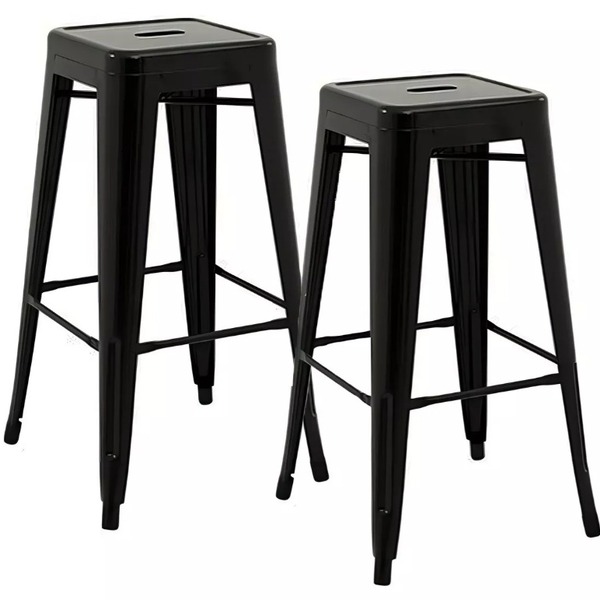 2 Cadeiras Alta Tolix Passa Prato Restaurante Preto