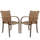 2 Cadeiras, Alumínio Pintura Eletrostática Marrom