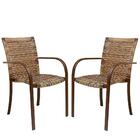 2 Cadeiras, Alumínio Pintura Eletrostática Marrom