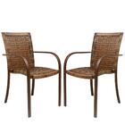 2 Cadeiras Argila, Alumínio Pintura Eletrostática Marrom