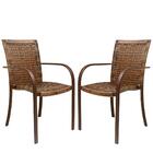 2 Cadeiras Argila, Alumínio Pintura Eletrostática Marrom