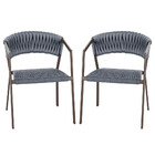 2 Cadeiras Atenas Tricô Náutico E Alumínio Com Proteção Uv Pa