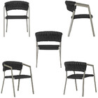 2 Cadeiras Atenas Tricô Náutico E Alumínio Com Proteção Uv Pa