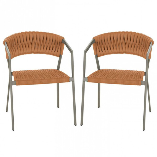 2 Cadeiras Atenas Tricô Náutico E Alumínio Edícula E Cozinha