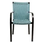 2 Cadeiras Azul Turquia, Alumínio Pintura Eletrostática Preta