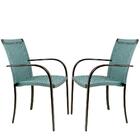 2 Cadeiras Azul Turquia, Alumínio Pintura Eletrostática Preta