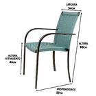 2 Cadeiras Azul Turquia, Alumínio Pintura Eletrostática Preta