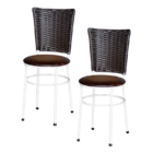2 Cadeiras Branca Para Cozinha Hawai Café  Marrom