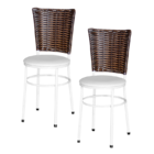 2 Cadeiras Brancas Para Cozinha Hawai Cappuccino  Branco