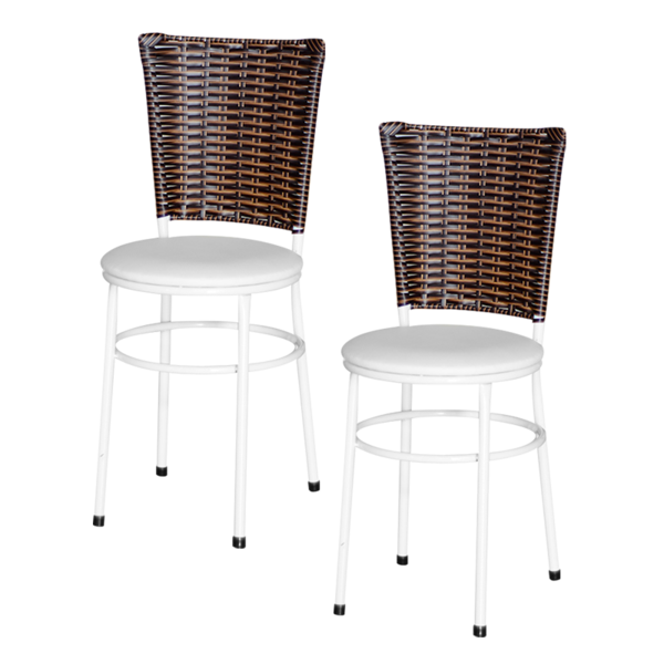 2 Cadeiras Brancas Para Cozinha Hawai Cappuccino  Branco