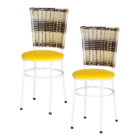 2 Cadeiras Brancas Para Cozinha Hawai Cappuccino Premium  Ama