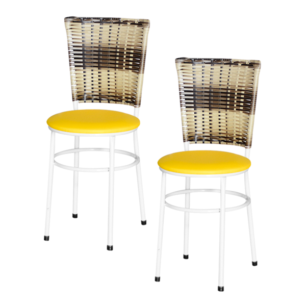 2 Cadeiras Brancas Para Cozinha Hawai Cappuccino Premium  Ama