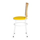 2 Cadeiras Brancas Para Cozinha Hawai Palha  Amarelo