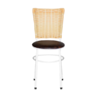 2 Cadeiras Brancas Para Cozinha Hawai Palha  Marrom