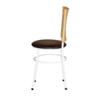 2 Cadeiras Brancas Para Cozinha Hawai Palha  Marrom