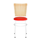 2 Cadeiras Brancas Para Cozinha Hawai Palha  Vermelho
