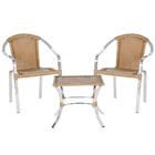 2 Cadeiras De Alumino E Fibra Sintetica Tóquio Com 1 Mesa Em