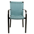 2 Cadeiras De Área Ascoli Azul Turquia Alumínio Pintura Eletr