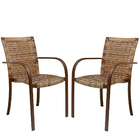 2 Cadeiras De Área Ascoli Cappuccino Alumínio Pintura Eletros