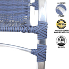 2 Cadeiras De Área Emily Azul Dark Alumínio Polido