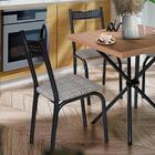 2 Cadeiras De Jantar Aço Preto Manteiga Ana Ciplafe