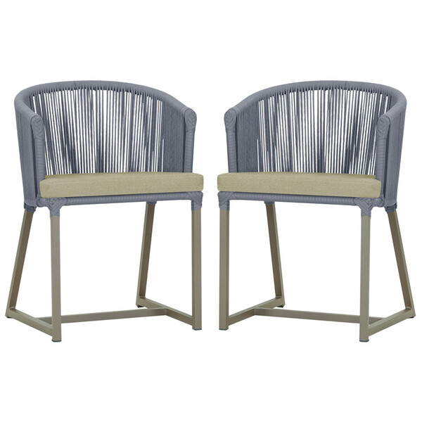 2 Cadeiras De Jantar Área Noronha Em Alumínio Com Pintura Fen