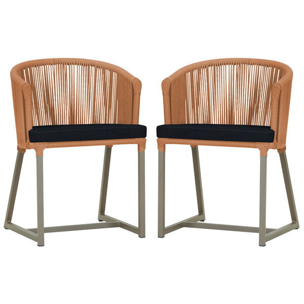 2 Cadeiras De Jantar Área Noronha Em Alumínio Com Pintura Fen