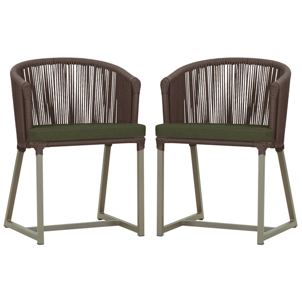 2 Cadeiras De Jantar Área Noronha Em Alumínio Com Pintura Fen