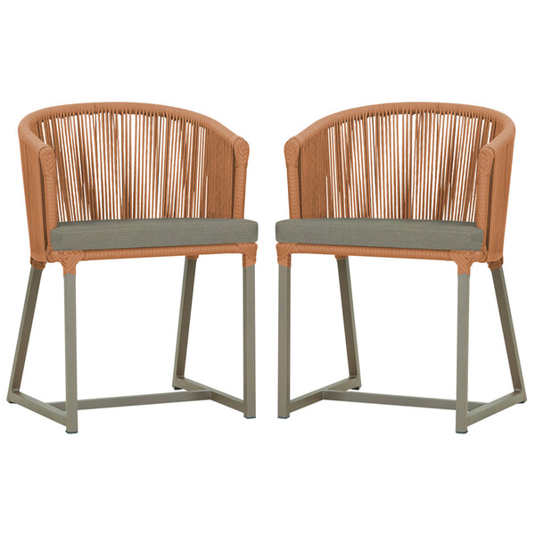 2 Cadeiras De Jantar Área Noronha Em Alumínio Com Pintura Fen