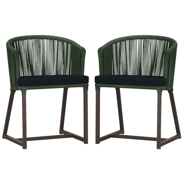 2 Cadeiras De Jantar Área Noronha Em Alumínio Com Pintura Mar