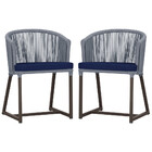 2 Cadeiras De Jantar Área Noronha Em Alumínio Com Pintura Mar