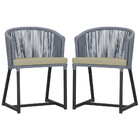 2 Cadeiras De Jantar Área Noronha Em Alumínio Com Pintura Pre