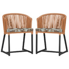 2 Cadeiras De Jantar Área Noronha Em Alumínio Com Pintura Pre