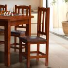 2 Cadeiras De Jantar Estofadas Madeira Maciça Castanho Diaman