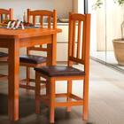 2 Cadeiras De Jantar Estofadas Madeira Maciça Marrom Diamante