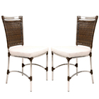 2 Cadeiras De Jantar Jk Em Alumínio Para Cozinha, Piscina, Ed