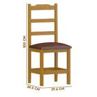 2 Cadeiras De Jantar Madeira Maciça Estofado Perola Cerejeira