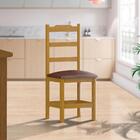 2 Cadeiras De Jantar Madeira Maciça Estofado Perola Cerejeira