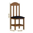 2 Cadeiras De Jantar Madeira Maciça Estofado Safira Mel Coran