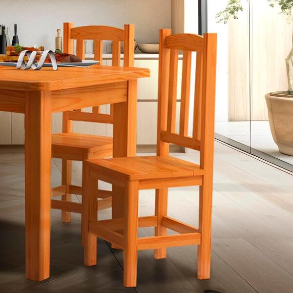 2 Cadeiras De Jantar Madeira Maciça Marrom Diamante Nemargi