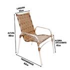 2 Cadeiras Emily Cor Cappuccino, Estrutura Alumínio Polido, Á