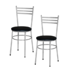 2 Cadeiras Epoxi Cinza Para Cozinha  Preto