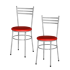 2 Cadeiras Epoxi Cinza Para Cozinha  Vermelho