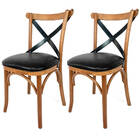 2 Cadeiras Estofada X Katrina Madeira Maciça Restaurante Pizz