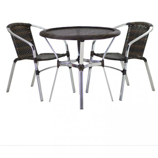 2 Cadeiras Floripa E Mesa Tampo Tramado Piscina, Jardim, Vara