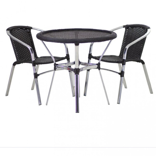 2 Cadeiras Floripa E Mesa Tampo Tramado Piscina, Jardim, Vara