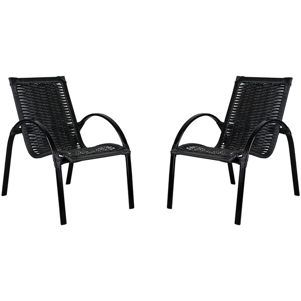 2 Cadeiras Garden Em Alumínio Pintado Para Área Externa Fibra