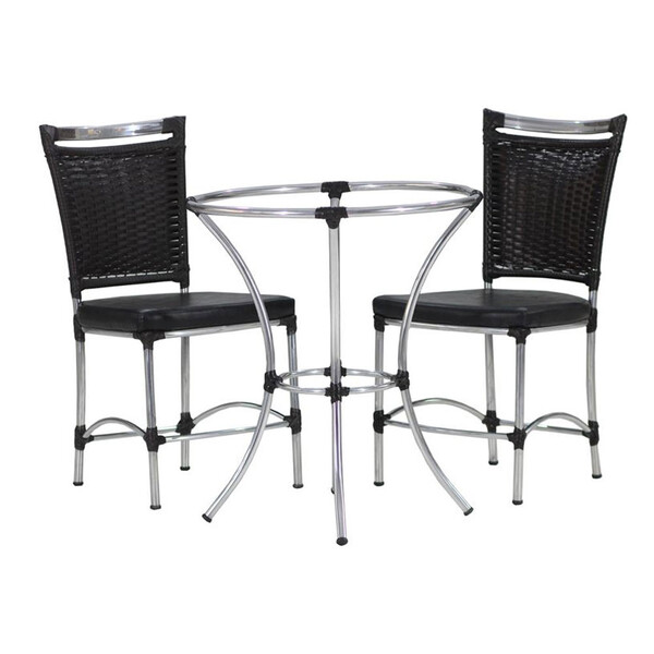 2 Cadeiras Jk E Mesa Em Alumínio Para Cozinha, Varanda, Edícu