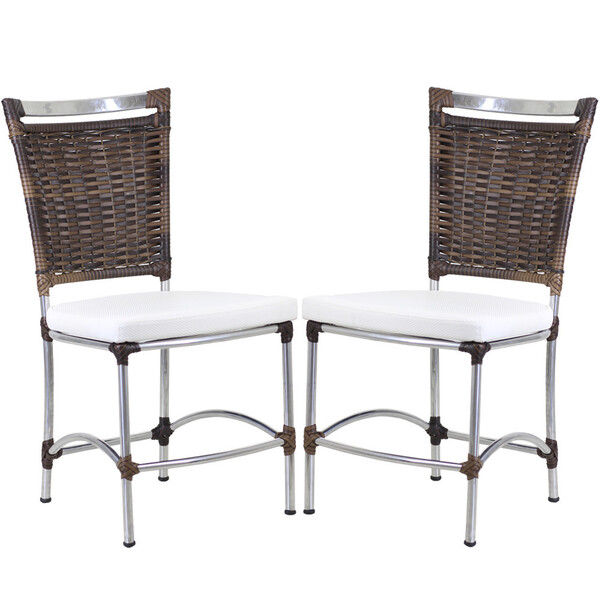 2 Cadeiras Jk Em Alumínio E Fibra Sintética Para Cozinha, Edí