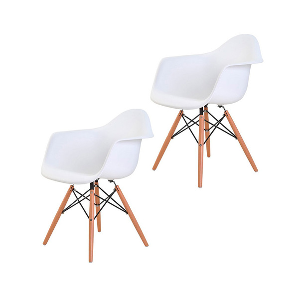 2 Cadeiras Ohome Com Braço - Estilo Charles Eames Eiffel - Br